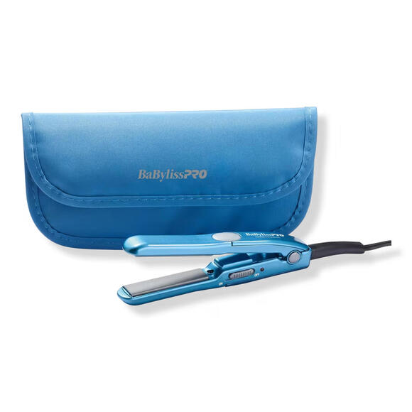 Open Box - BaBylissPRO Nano Titanium Mini Straightening Iron Blue 0.5 Inch - Picture 1 of 3